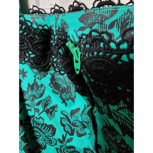 Joan Andersen Princess Kaiulani Dress Size 10 Green Floral Hawaii VTG Maxi - Picture 6 of 6